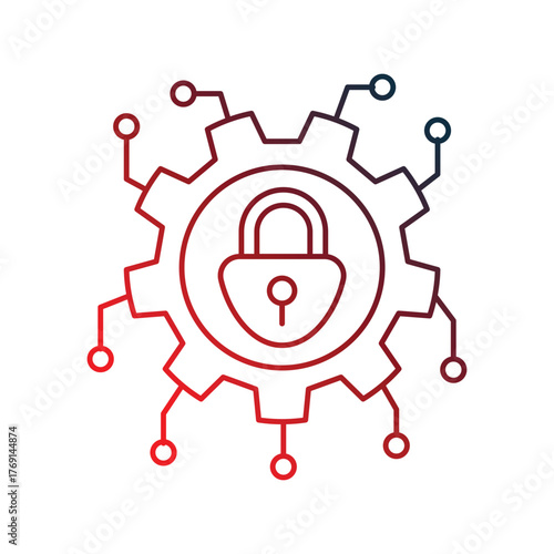 Cyber Security icon with white background vector stock illustration