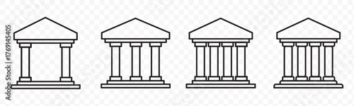 Bank icon logo design. Bank sign and symbol, museum, university.