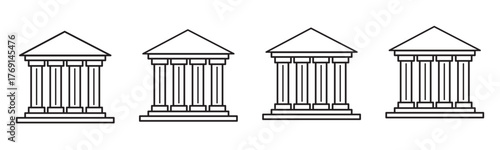Bank icon logo design. Bank sign and symbol, museum, university.