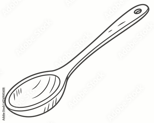 Simple wooden spoon illustration