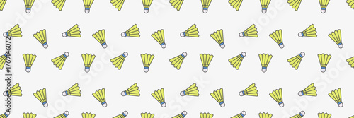 Seamless pattern of colorful shuttlecock on white background