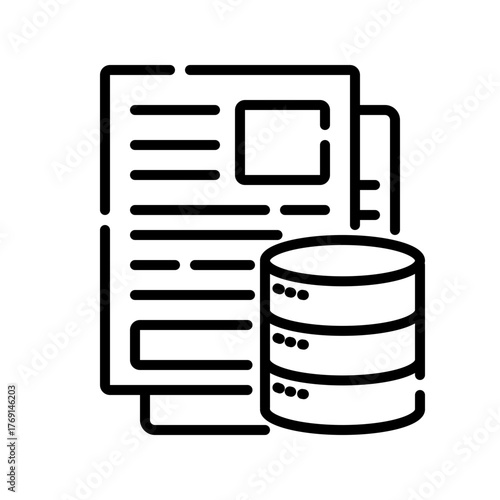 Server Document Icon Data Storage and Database File Vector