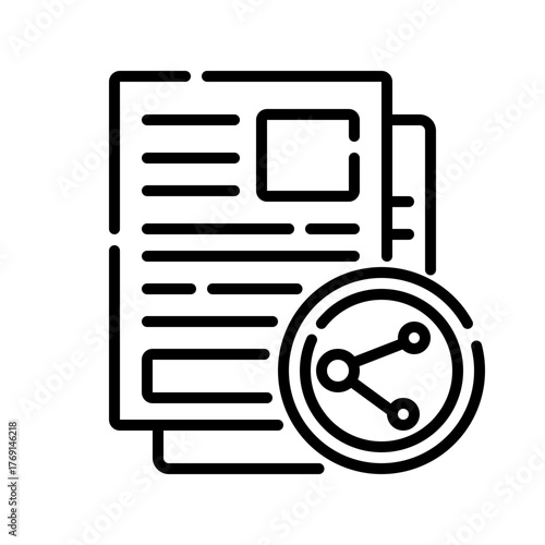 Document Sharing Icon File Transfer and Collaboration Vector