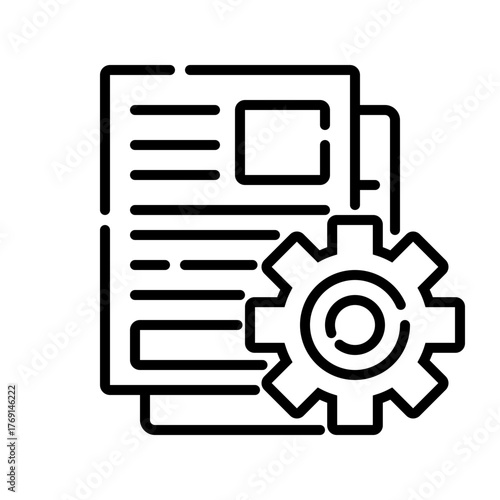 Document Settings Icon File Configuration and Management Vector