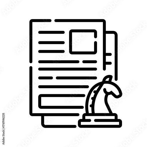 Strategic Document Icon Business Plan and Strategy Report Vector