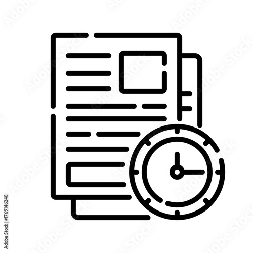Document Deadline Icon File Schedule and Time Management Vector