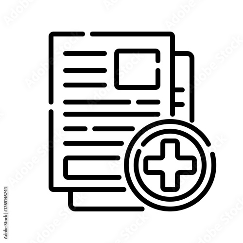 vector document icon with plus symbol