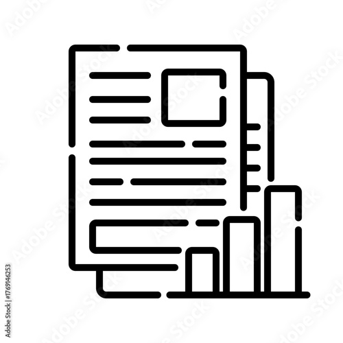 vector document icon with exponential data display