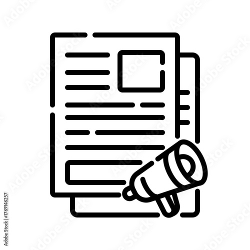 marketing document with megaphone icon