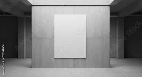 Modern Gallery Wall Mockup Displaying Blank Canvas in Minimalist Interior