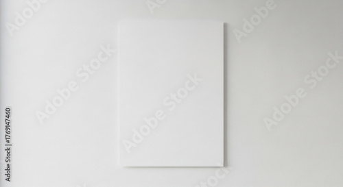 Blank White Canvas Mockup on Clean Wall for Art and Design Display