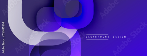 Abstract fluid shapes, purple hues dominate design. Modern, dynamic composition creates visual interest. Smooth gradients offer depth.