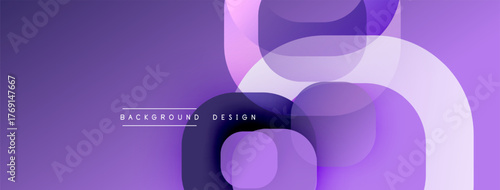 Abstract purple background. Overlapping circles create fluid shapes, modern design elements. Minimalist aesthetic, gradient hues present.
