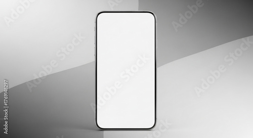 Smartphone Mockup Blank Screen Digital Device Display on Minimal Gray Background for App Design