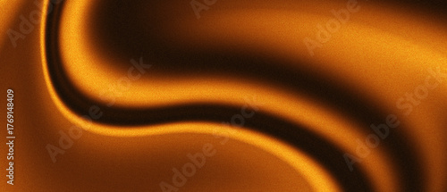 Dark grainy black and orange abstract background with flowing color waves and dark noise texture for poster cover