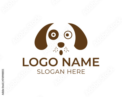 Elegant dog logo design isolated on white background featuring a sleek canine silhouette within a circle, perfect for pet related businesses and animal friendly organizations