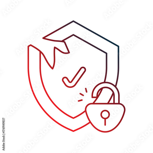 Security Breach icon with white background vector stock illustration