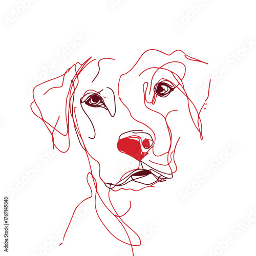 Sleek Dog Profile in Single Line Style