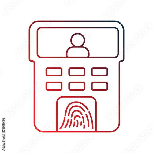 Biometric Identification icon with white background vector stock illustration