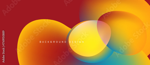 Abstract vibrant background. Overlapping circles create dynamic color gradients. Warm tones dominate with cool accents. Modern design element.