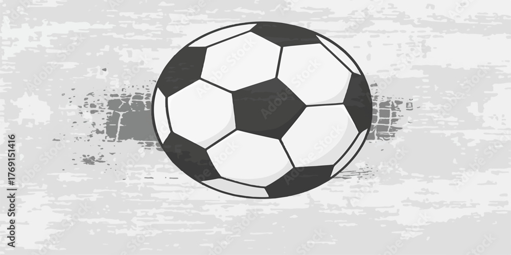 Obraz premium An abstract grunge soccer ball on a distressed background, perfect for a sport or game themed illustration