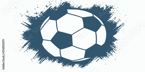 An isolated soccer ball symbol in the form of a heart on a black background