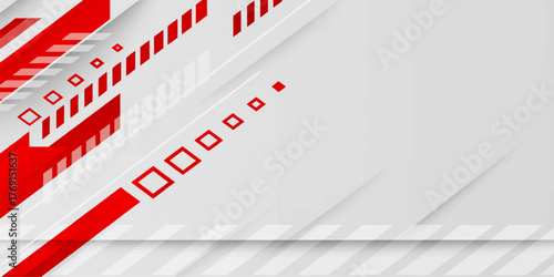 The image features an abstract background with red and white stripes which could be used as a blank vector card or a business design concept