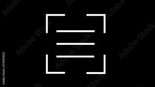 Smooth Vector Outline Morph Animation Transforming QR code Into Scan to Checkmark Icon, Transparent Background