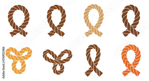 Collection of braided ropes in varying shades and different styles