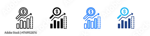 Sales Forecast Icon Set Multiple Style Collection