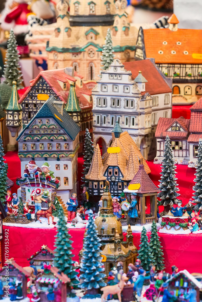 Naklejka premium European Christmas market stall Nuremberg