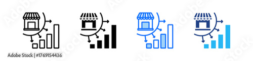 Competitor Positioning Icon Set Multiple Style Collection