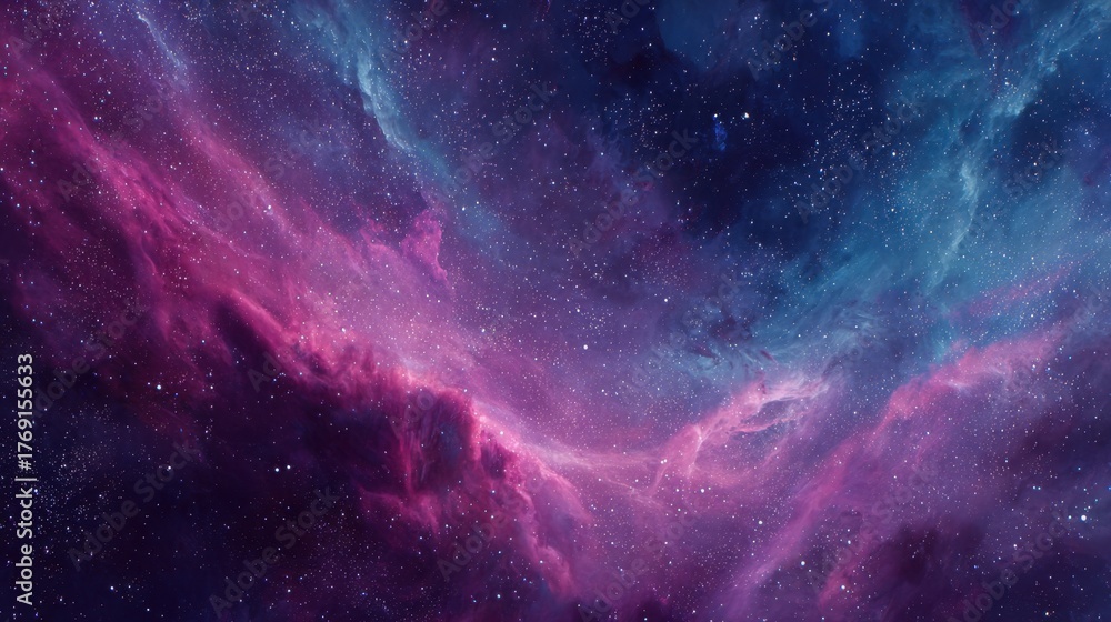 Fototapeta premium A breathtaking view of the cosmos reveals vibrant colors swirling through space full of stars.