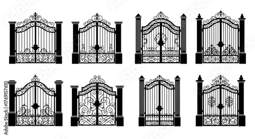 Elegant wrought iron gate designs in a variety of decorative styles