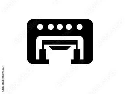 Solid icon of entrance gate or checkpoint with barrier, symbolizing access control, security entry, or boarding terminal