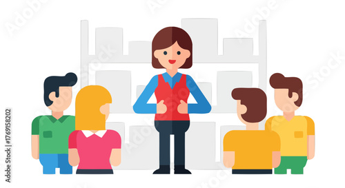 A Presentation Of Information to Colleagues Represented In Striking Graphic Style