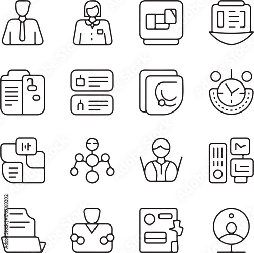 Silhouette of a Person Walking with a Cane on a White Background elderly