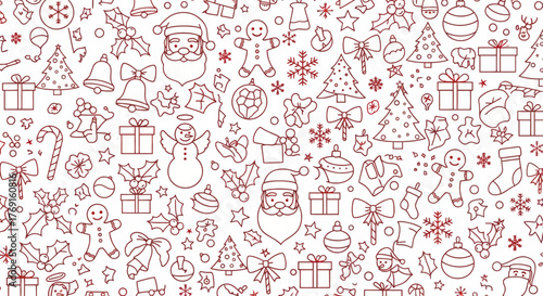 Christmas Holiday Icons Pattern Festive Celebration Design