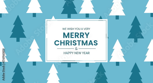 Christmas Tree Pattern Merry Christmas & Happy New Year Illustration