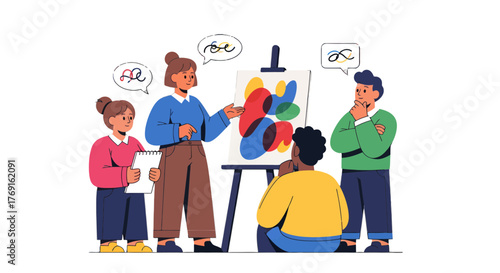 Artistic Interpretation And Creative Exploration Shared Among People In The Workshop