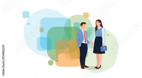 Business Partners Shake Hands And Conclude A Deal Or Collaborate On A Project