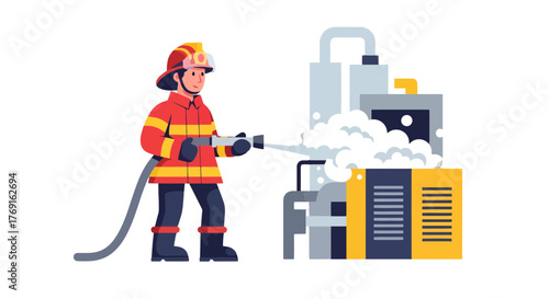 Brave Firefighter Extinguishes Flames With Modern Technology Inside A Building