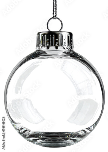 glass christmas bauble isolated on transparent background