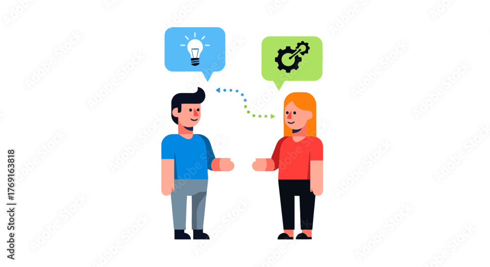 Obraz premium Business Communication Depicting Idea Exchange And The Implementation Process