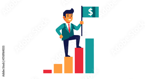 Business Leader Ascends a Financial Chart, Achieving Business Growth and Success