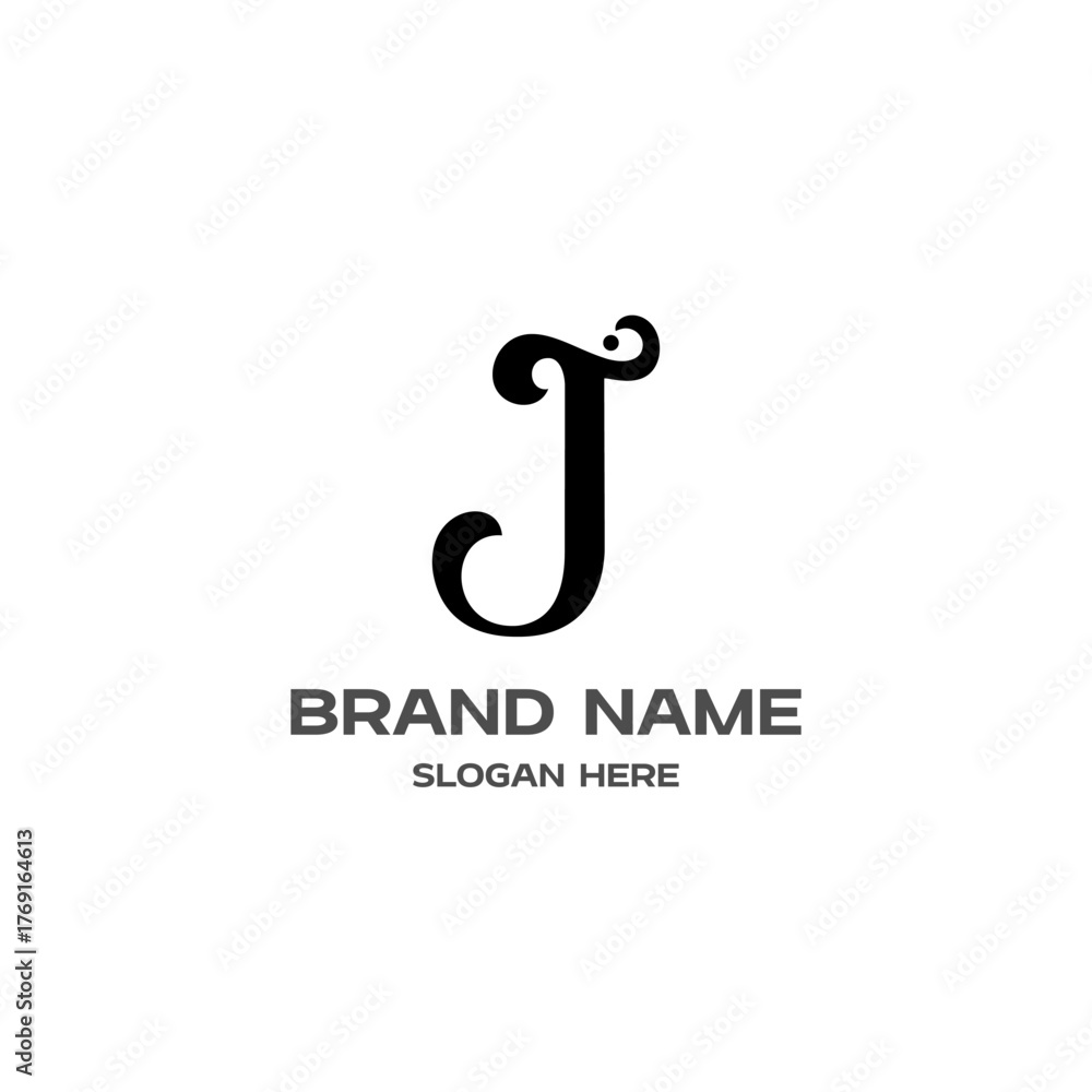 Obraz premium Letter J Logo – Modern Minimalist Monogram Design