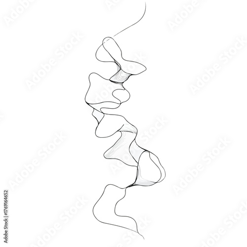 Fluid Organic Shapes in Continuous Line Art