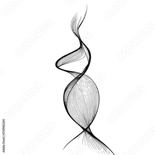 Elegant abstract single line flow art