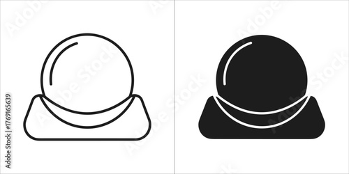 Outline and silhouette of a crystal ball