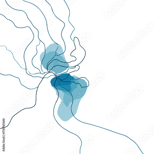 Elegant Fluid Shapes in Continuous Line Art